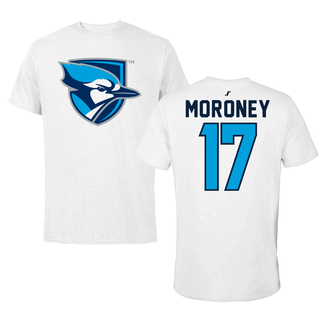 Elmhurst University Volleyball White Performance Tee - #17 Peyton Moroney