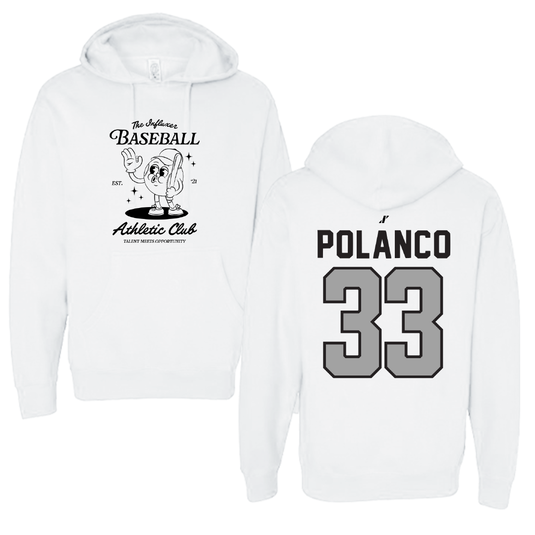 Baseball White Influxer Athletic Club Hoodie - #33 Elvin Polanco