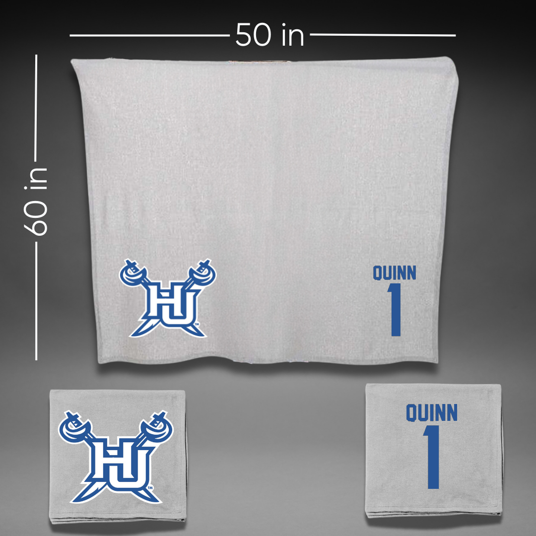 Hampton University Softball Gray Blanket - #1 Kylee Quinn