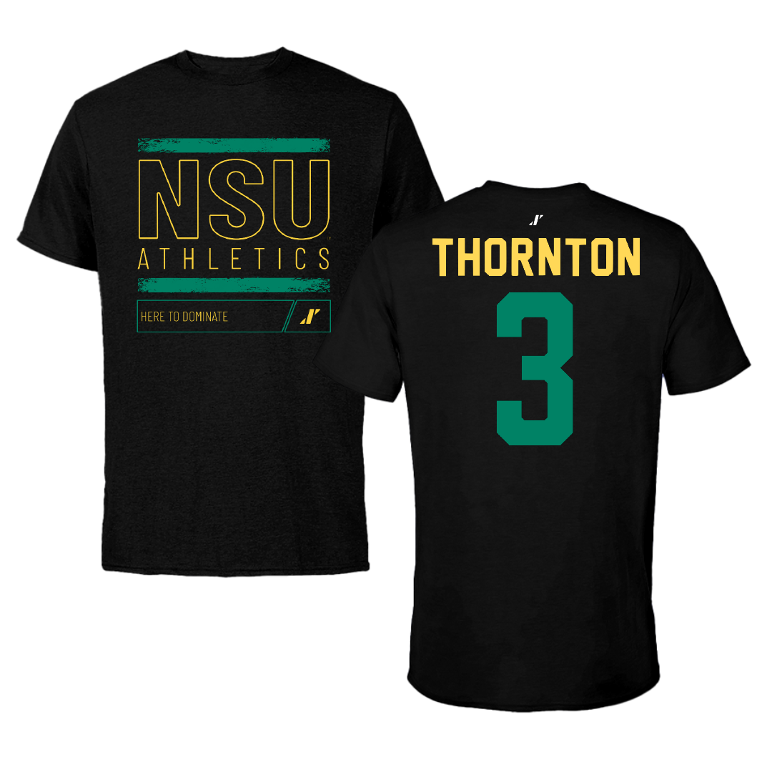 Norfolk State University Lacrosse Black Dominate Tee - #3 Nasir Thornton