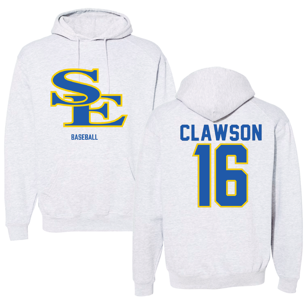 Southeastern Oklahoma State University Baseball Light Gray Hoodie - #16 Colton Clawson
