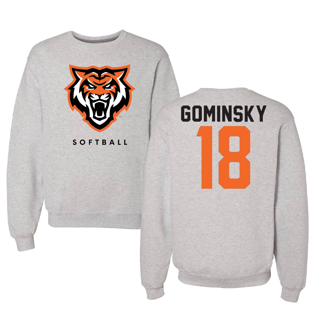 Idaho State University Softball Gray Crewneck - #18 Kendra Gominsky