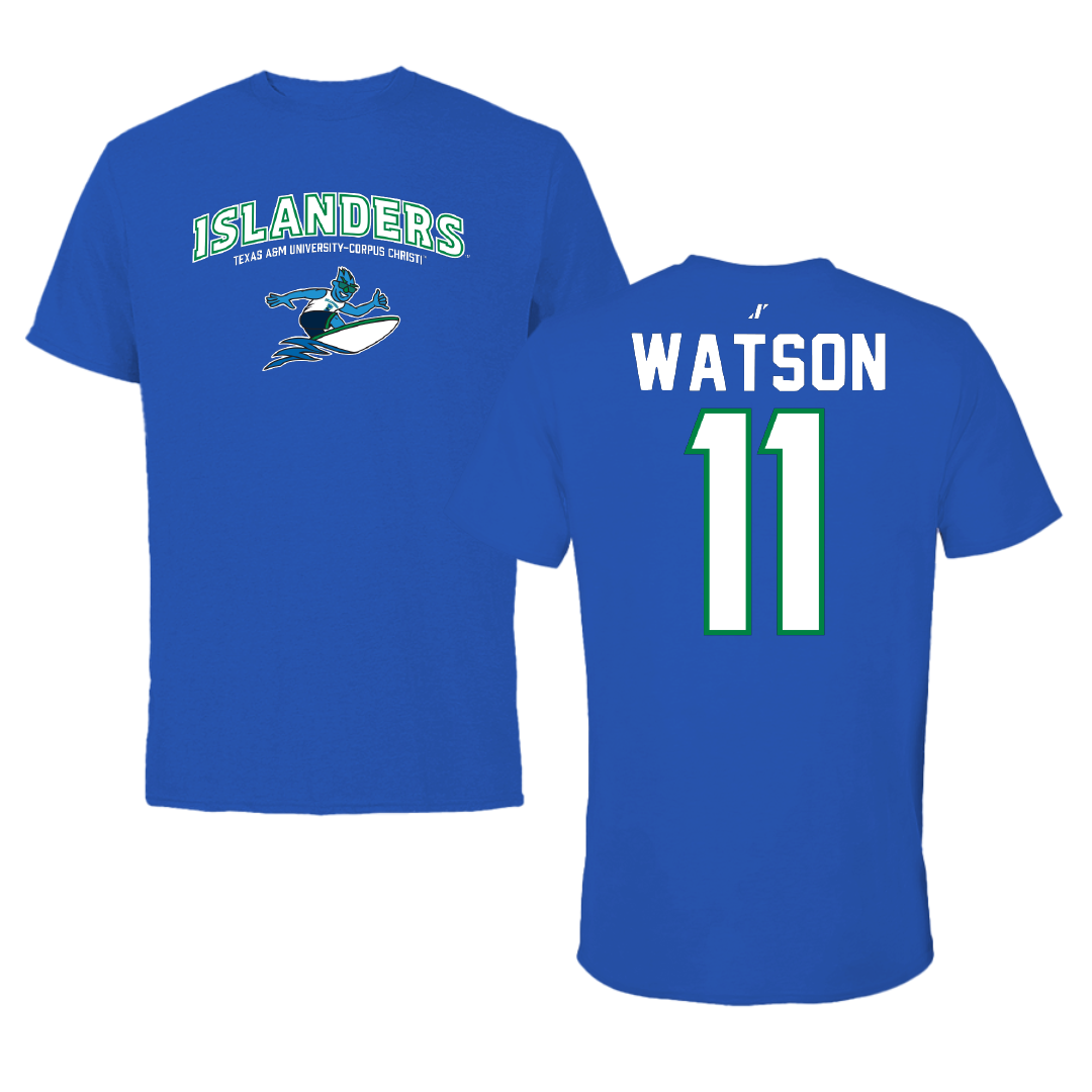 Texas A&M University-Corpus Christi Baseball Blue General Performance Tee - #11 Matthew Watson