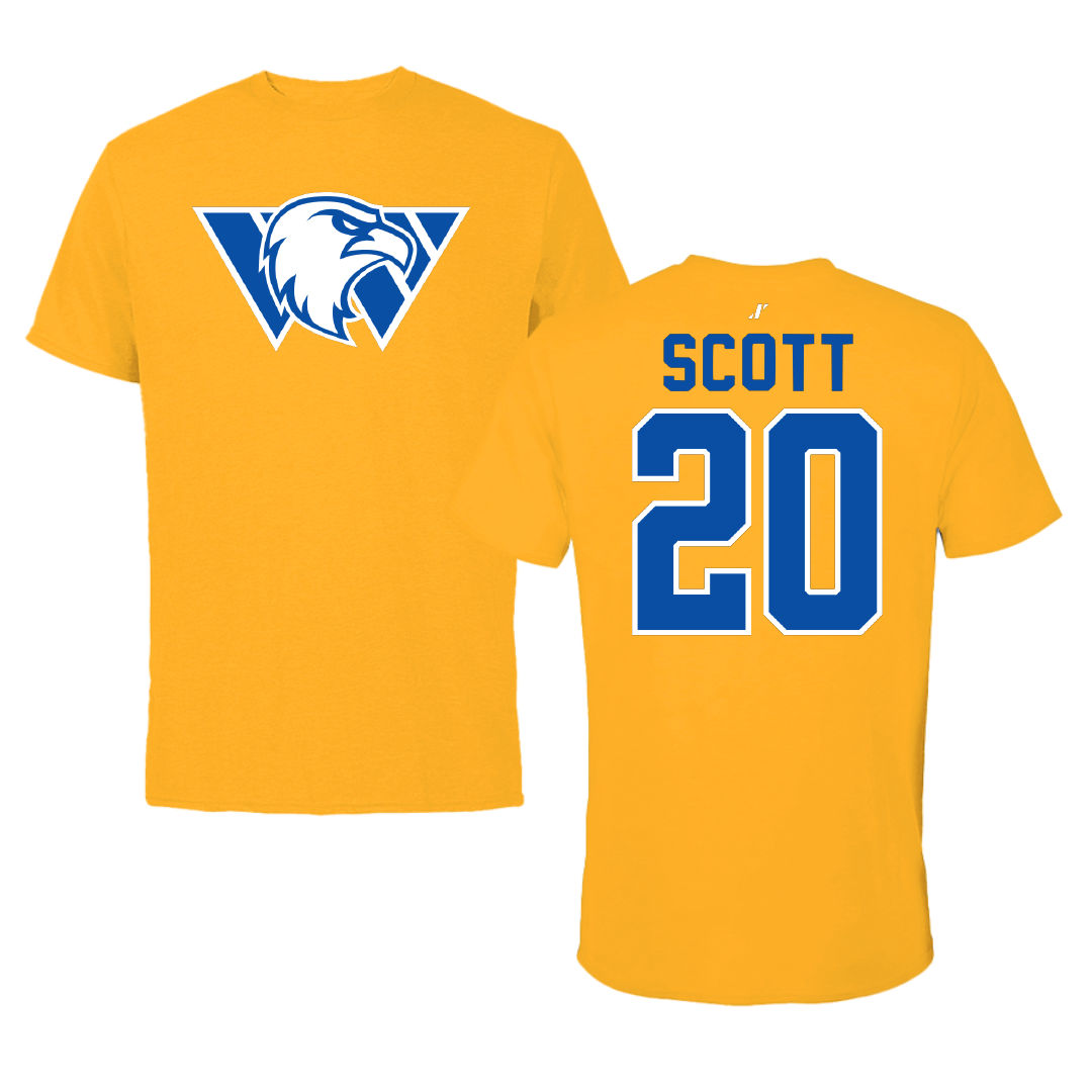 Williams Baptist University Softball Gold Performance Tee - #20 Brooke Scott