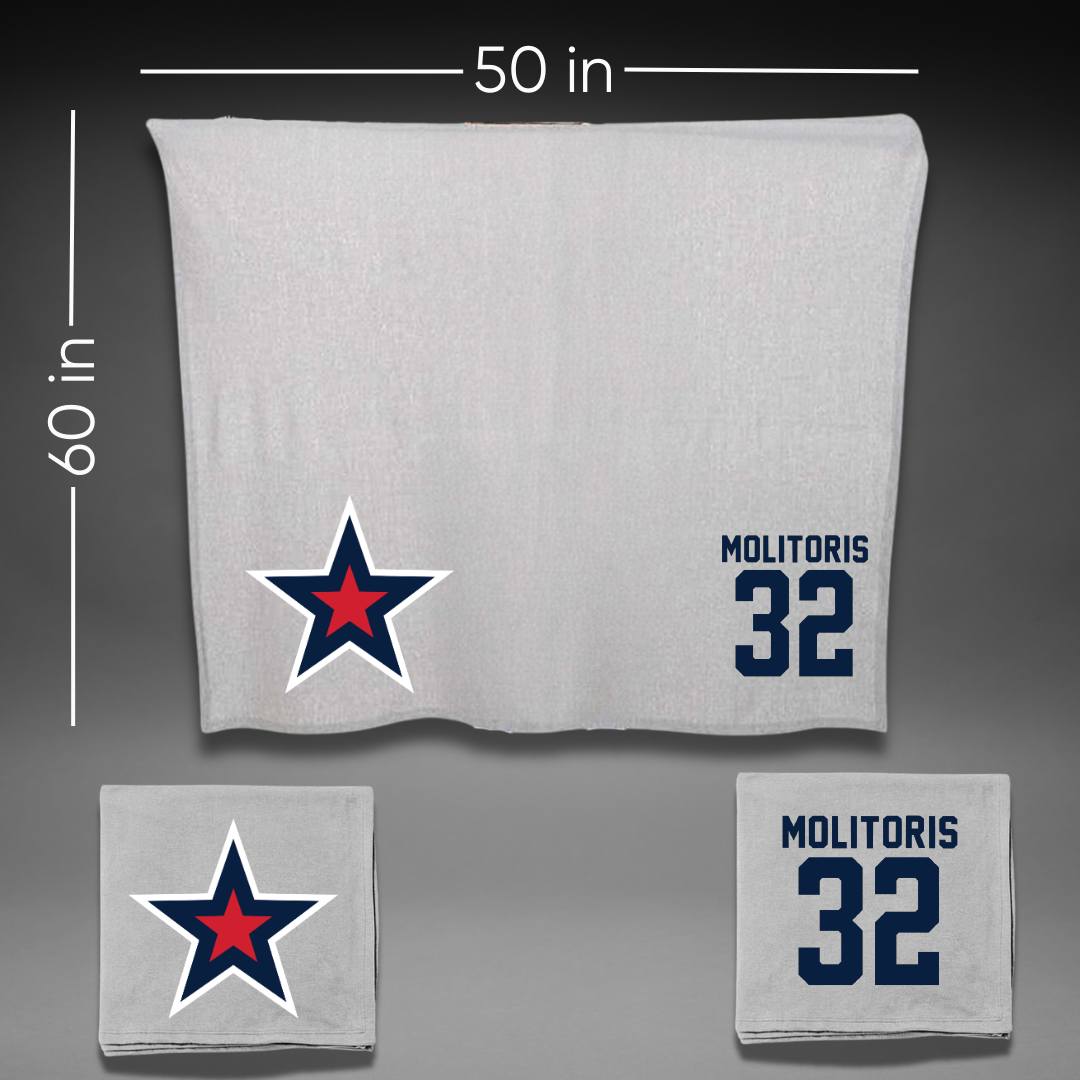 Robert Morris University Softball Gray Blanket - #32 Kaitlyn Molitoris