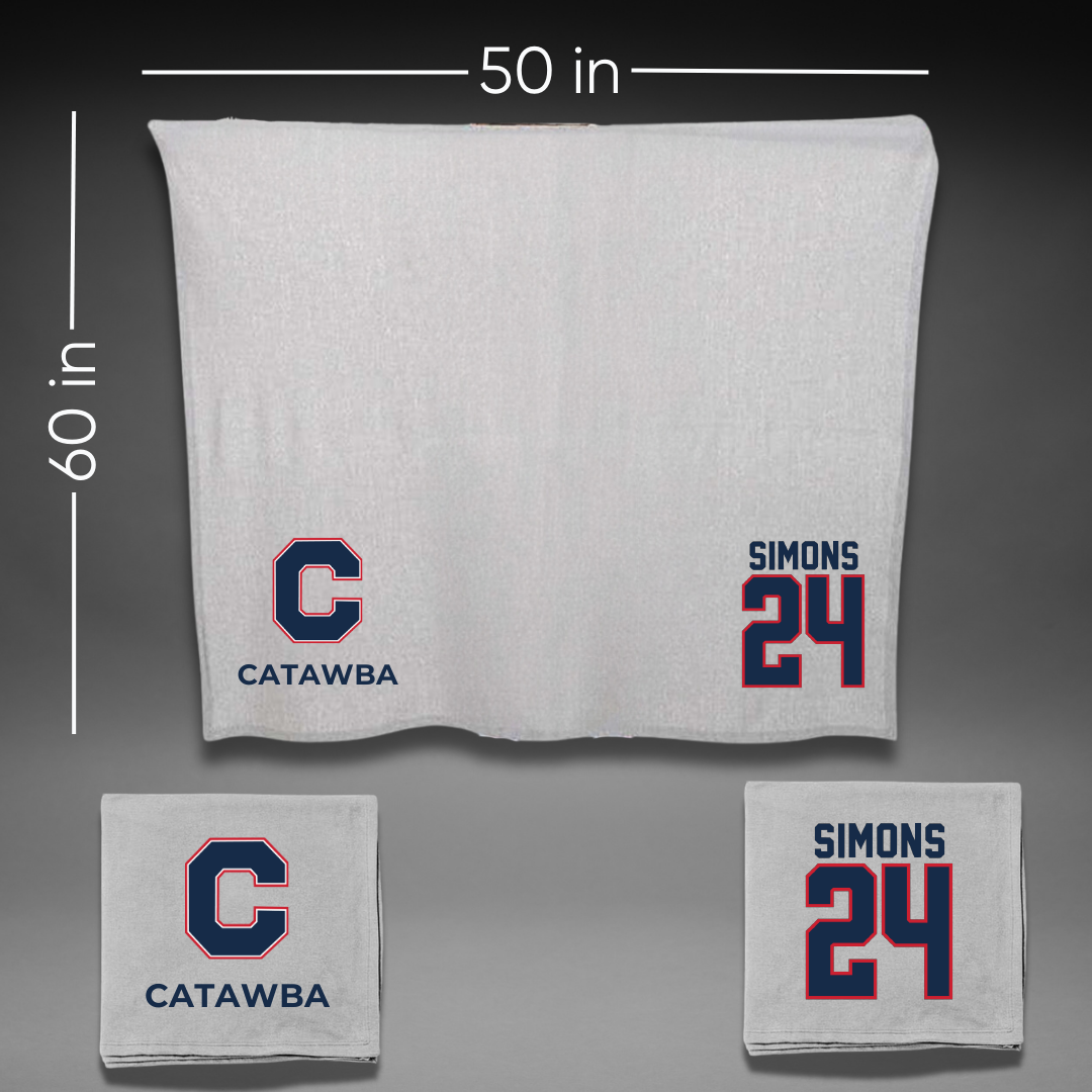 Catawba College Football Gray Blanket - #24 Evan Simons