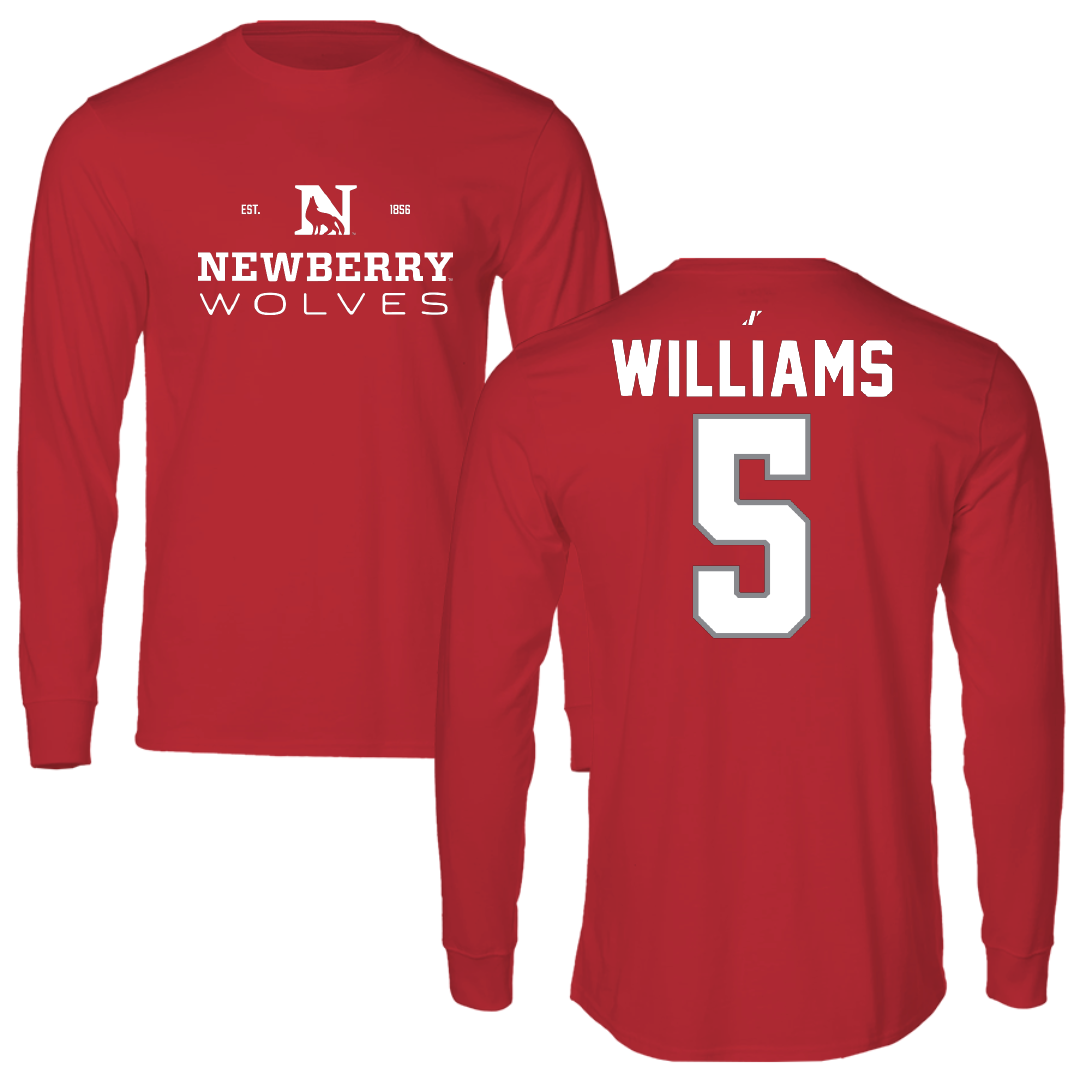 Newberry College Football Red General Long Sleeve - #5 Devron Williams