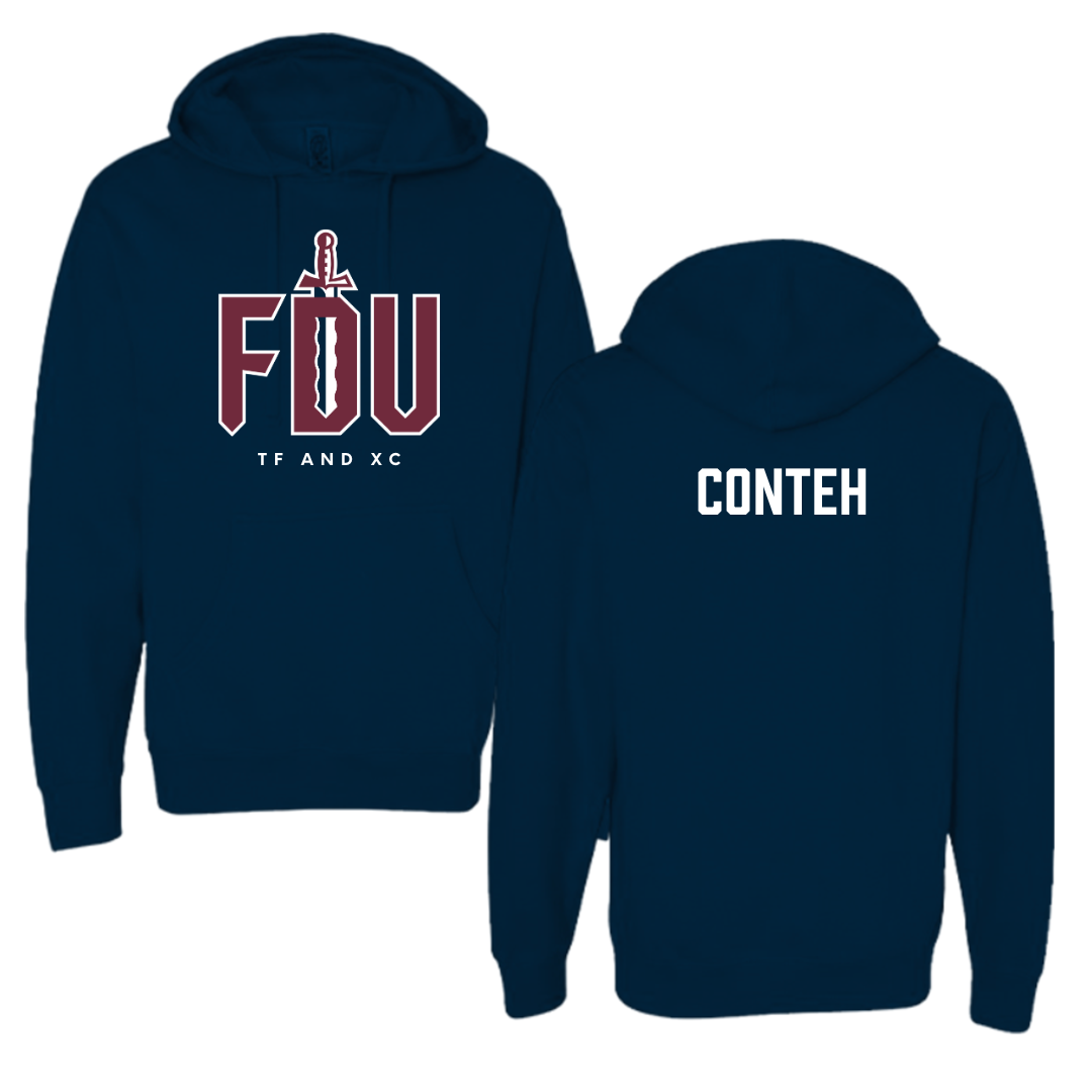 Fairleigh Dickinson University-Metropolitan Campus TF and XC Navy Hoodie - Ekuyami Conteh
