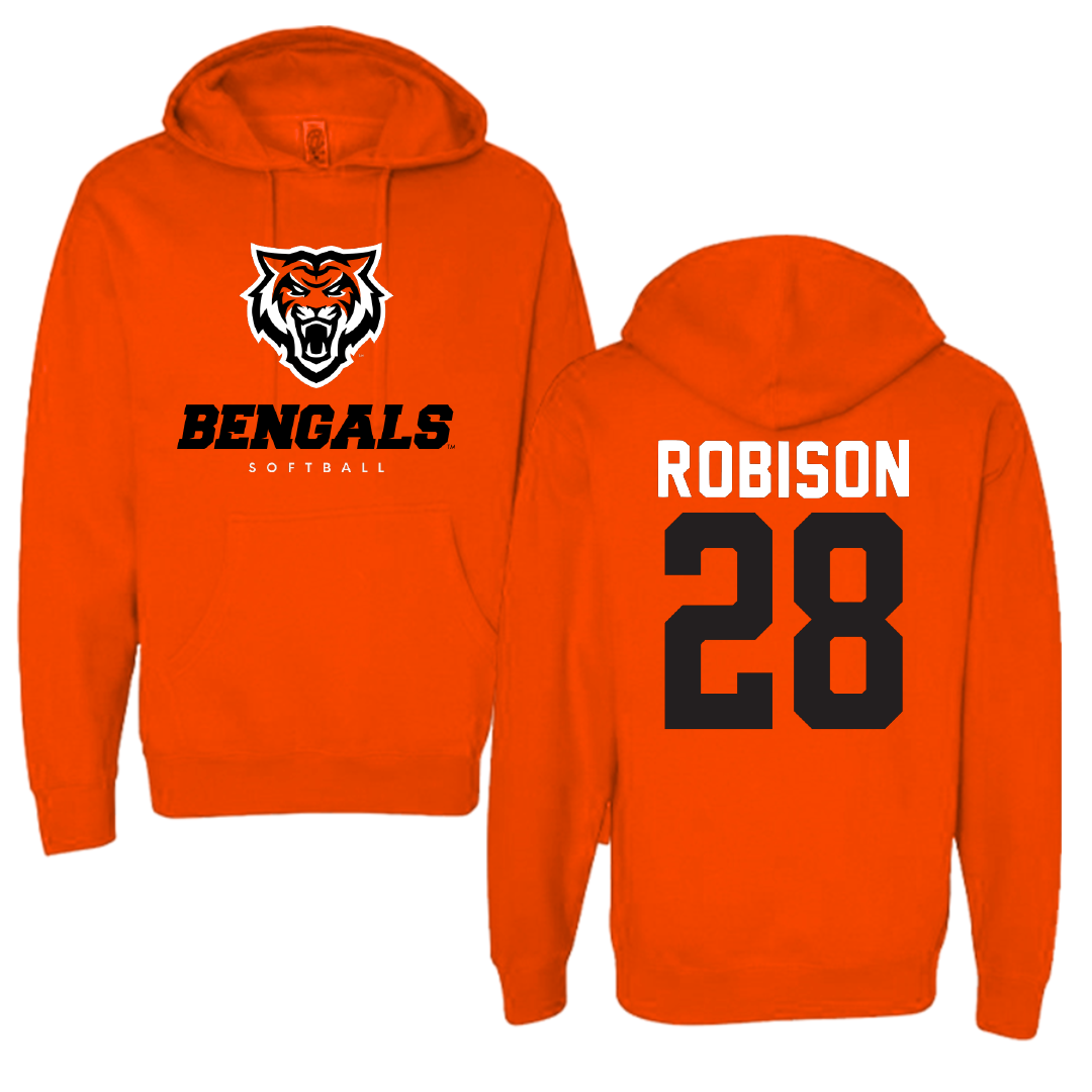 Idaho State University Softball Orange Hoodie - #28 Olivia Robison