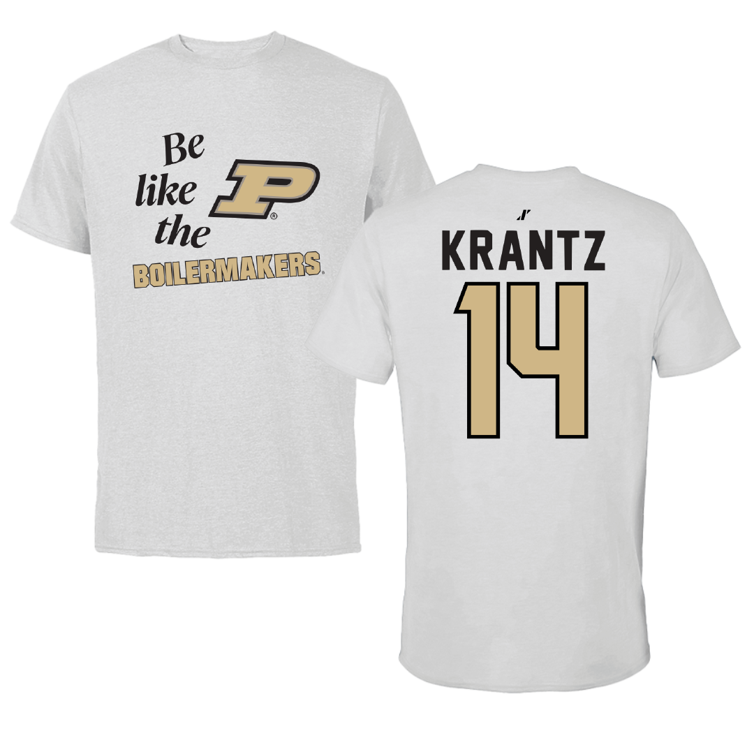 Purdue University Softball Light Gray Be Like Us Performance Tee - #14 Jensen Krantz