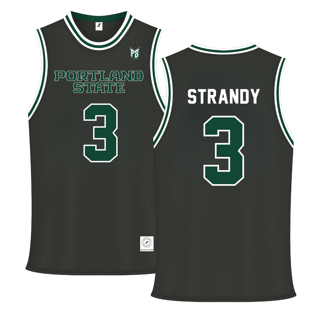 Portland State University Gray Basketball Jersey - #3 Brooklyn Strandy