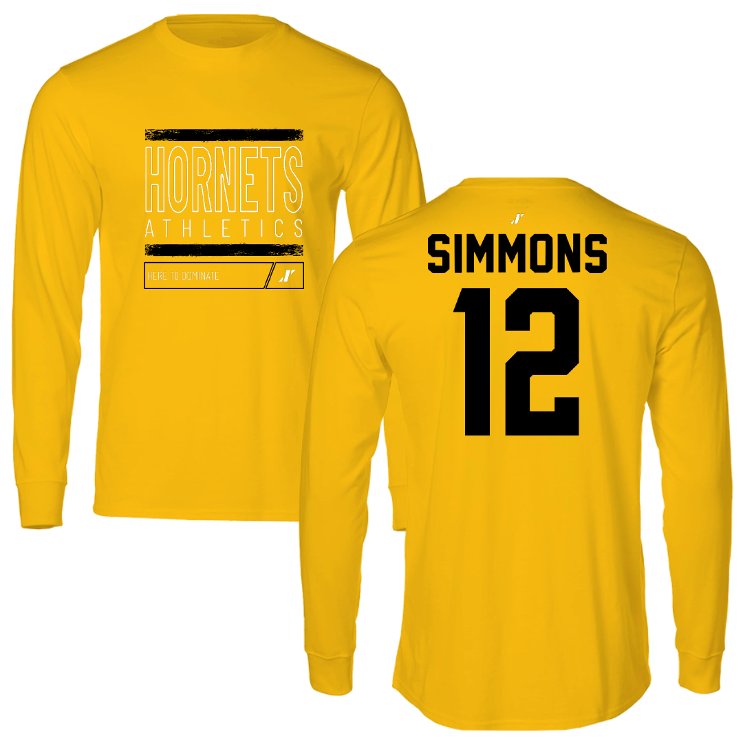 Alabama State University Soccer Gold Dominate Long Sleeve - #12 Kensley Simmons