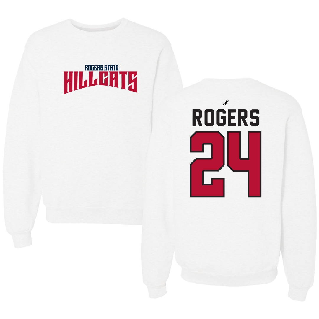 Rogers State University Softball White Classic Crewneck - #24 Abbey Rogers