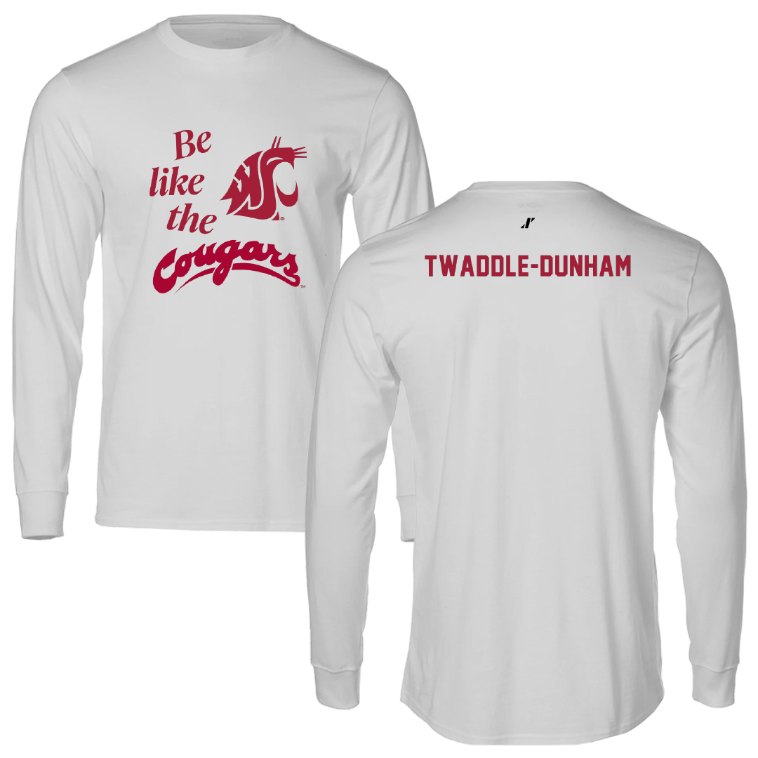 Washington State University TF and XC Light Gray Be Like Us Long Sleeve - Kai Twaddle-Dunham