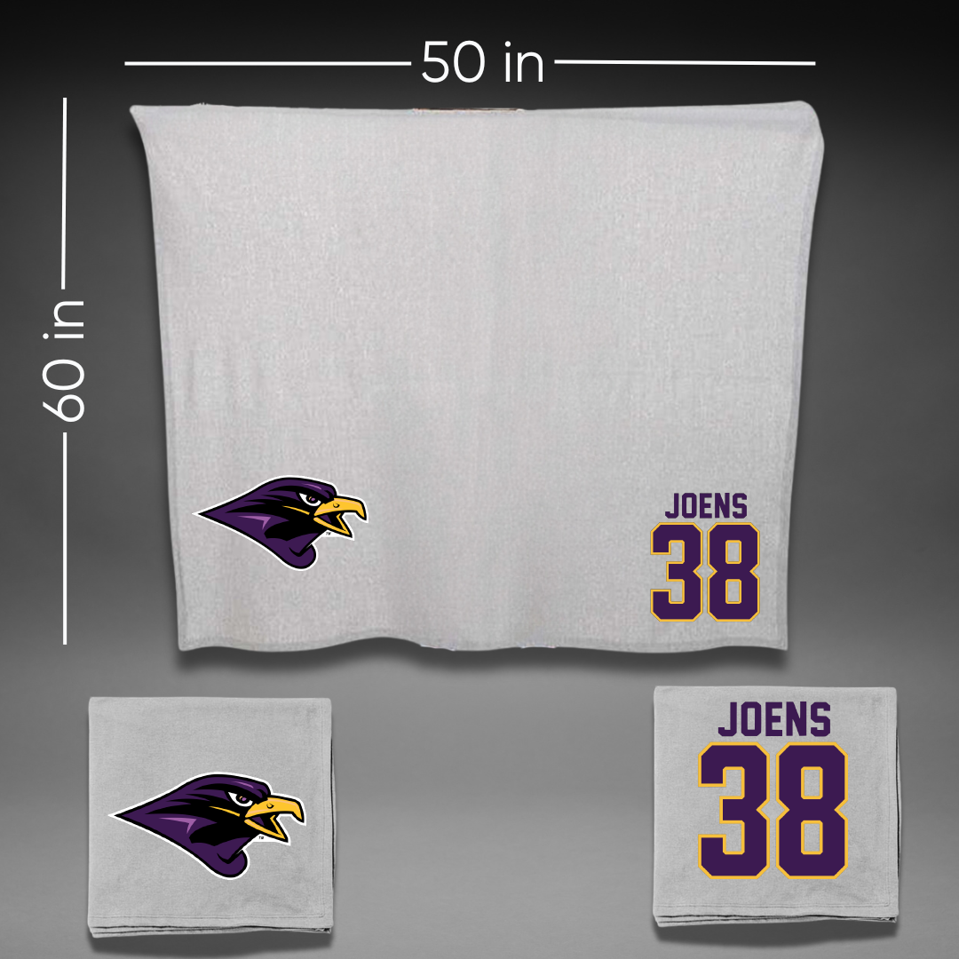 University of Montevallo Baseball Gray Blanket - #38 William Joens