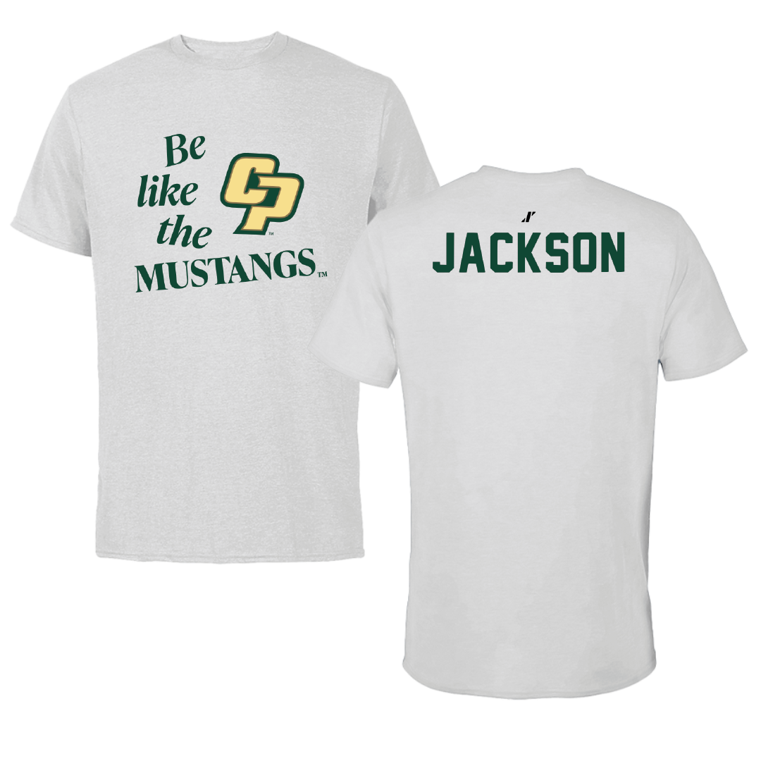 Cal Poly TF and XC Light Gray Be Like Us Performance Tee - Jordan Jackson