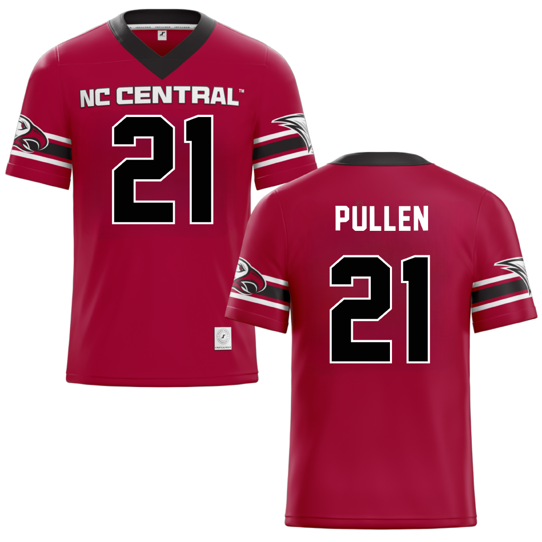 North Carolina Central University Red Football Jersey - #21 Josh Pullen
