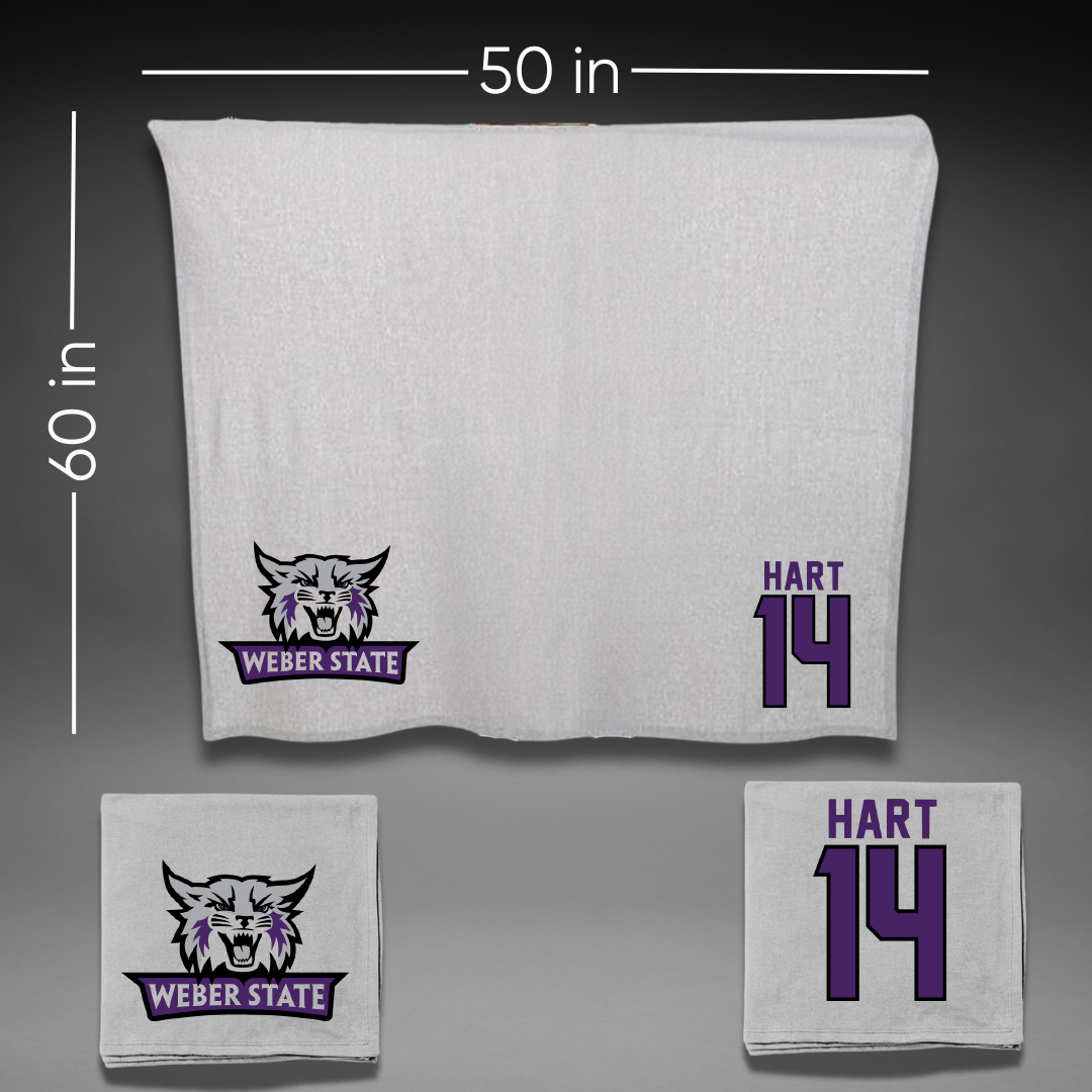 Weber State University Softball Gray Blanket - #14 Jordan Hart