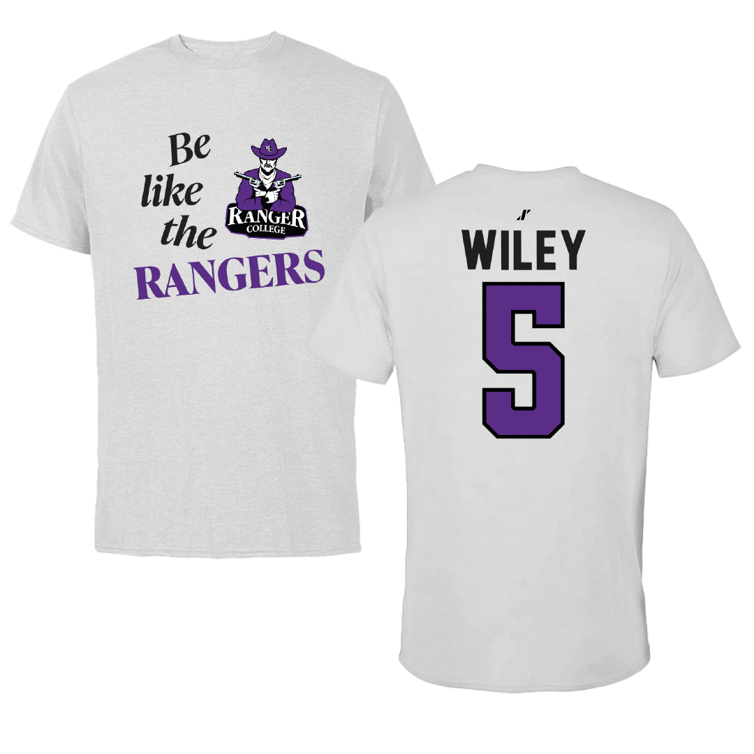 Ranger College Baseball Light Gray Be Like Us Tee - #5 Clint Wiley