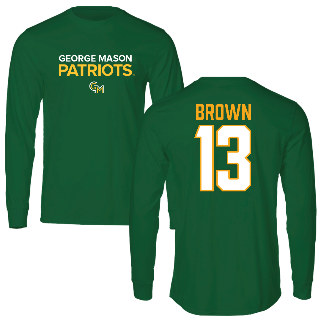 George Mason University Basketball Green Long Sleeve - #13 Jada Brown