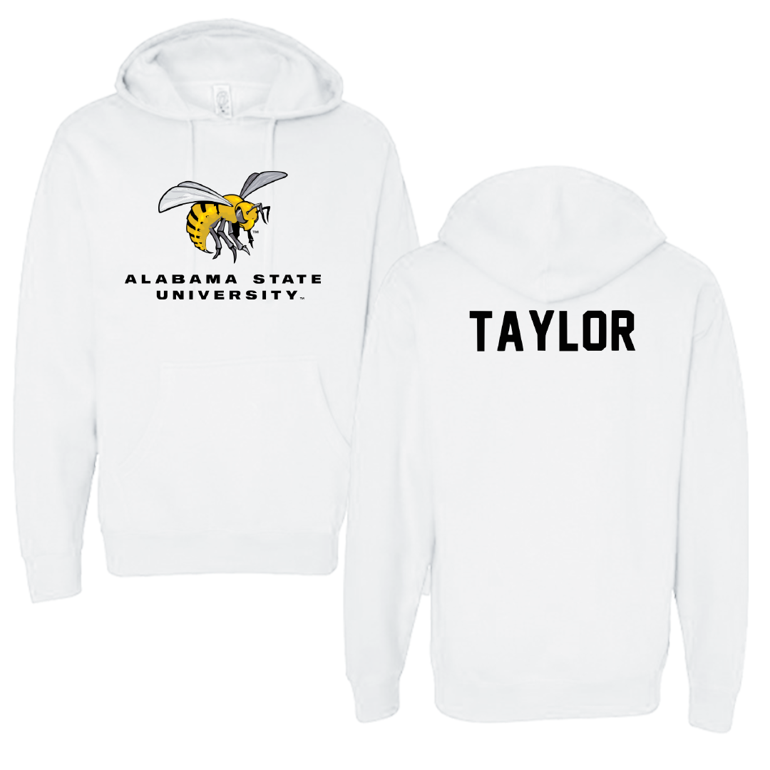 Alabama State University TF and XC White Block Hoodie - Wilnaya Taylor
