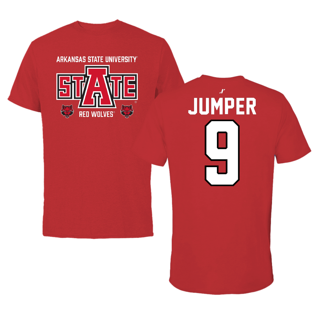 Arkansas State University Baseball Red General Tee - #9 Cross Jumper