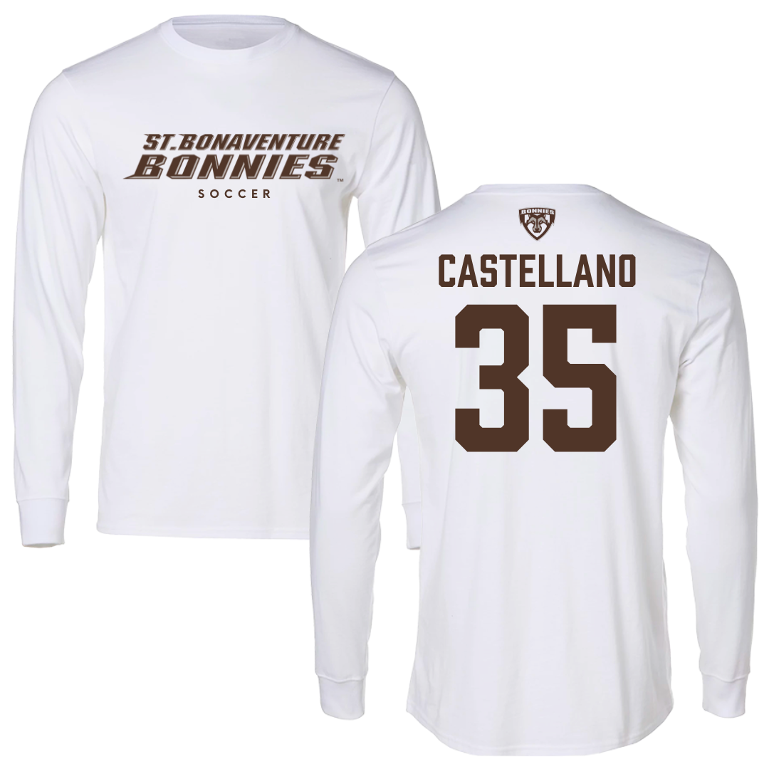 St. Bonaventure University Soccer White Performance Long Sleeve - #35 Juliana Castellano