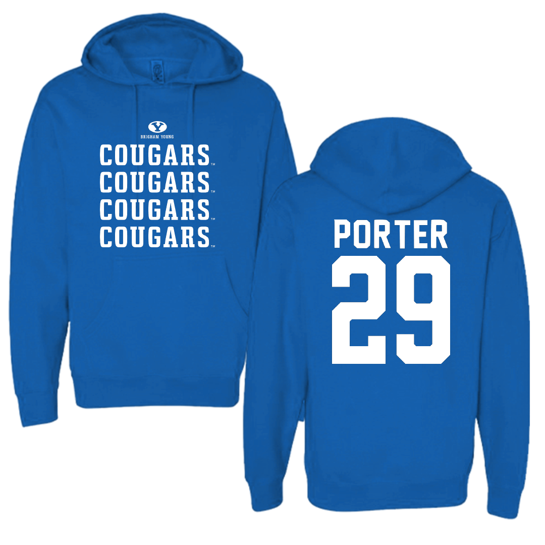 Brigham Young University Baseball Blue General Hoodie - #29 Jake Porter