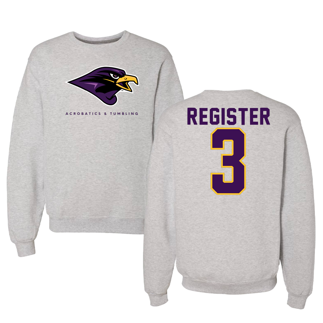 University of Montevallo Acrobatics & Tumbling Gray Crewneck - #3 Raedyn Register