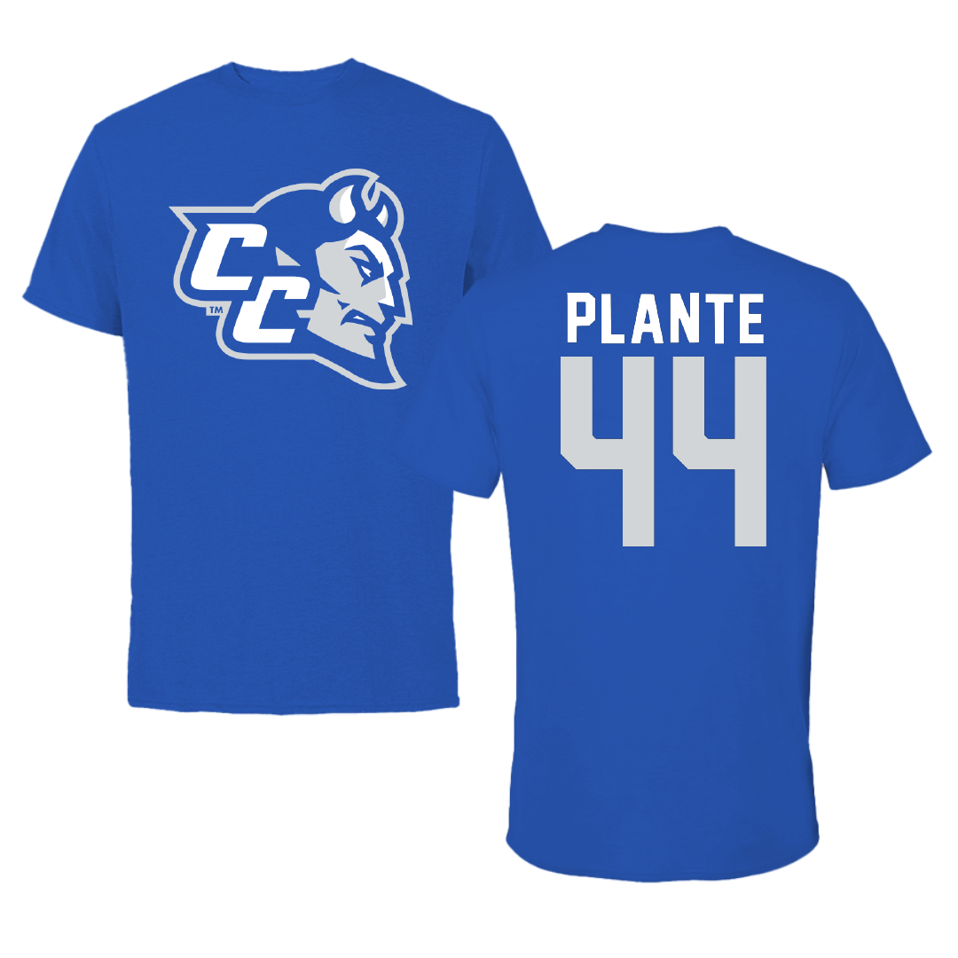 Central Connecticut State University Baseball Blue Performance Tee - #44 Bryson Plante