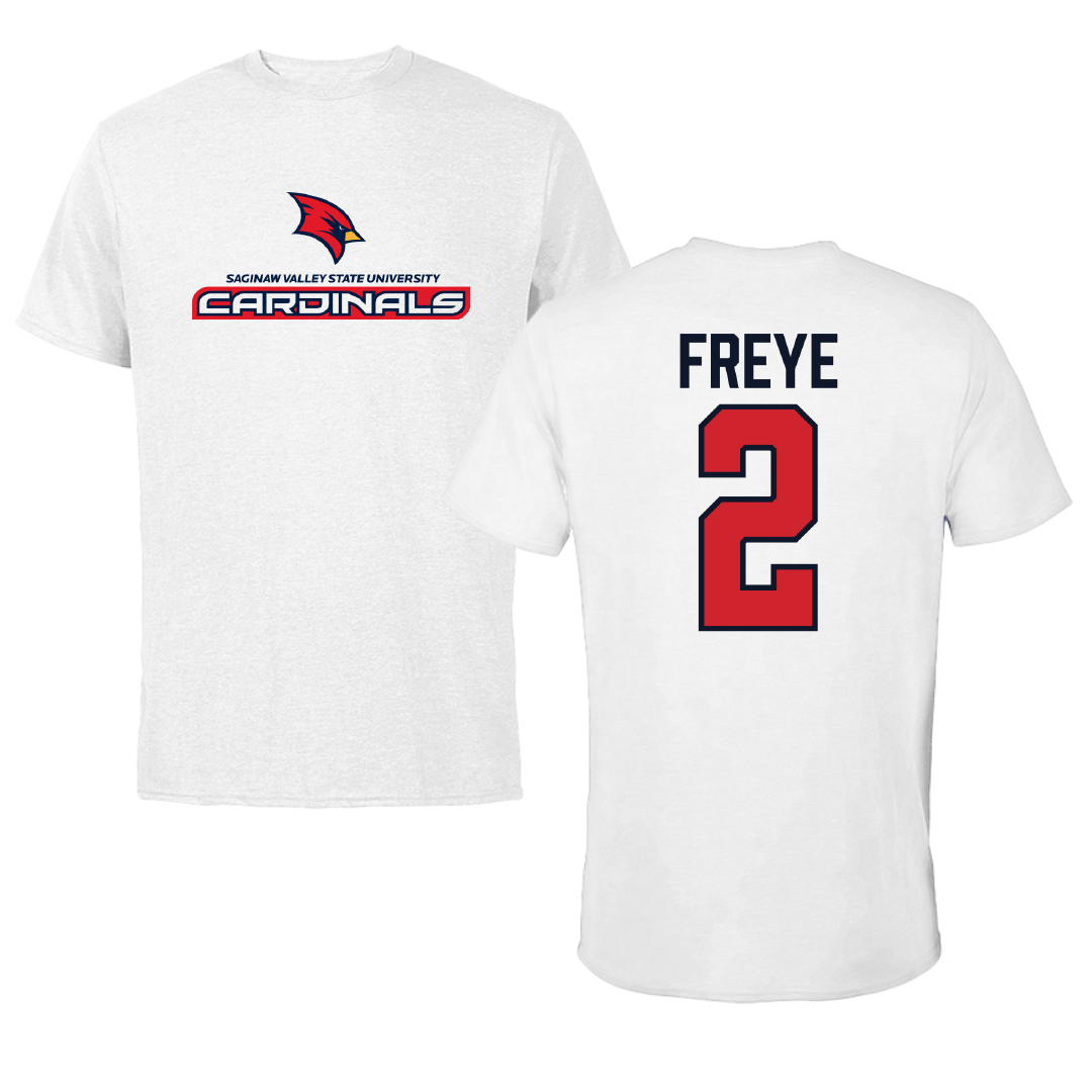Saginaw Valley State University Soccer White Performance Tee - #2 Abe Freye