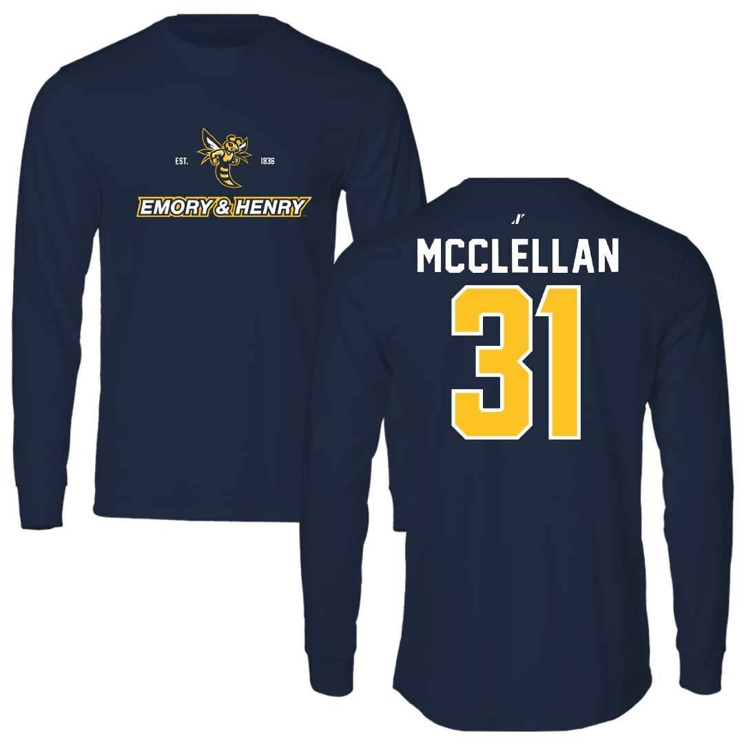 Emory & Henry College Basketball Navy General Long Sleeve - #31 Macy McClellan