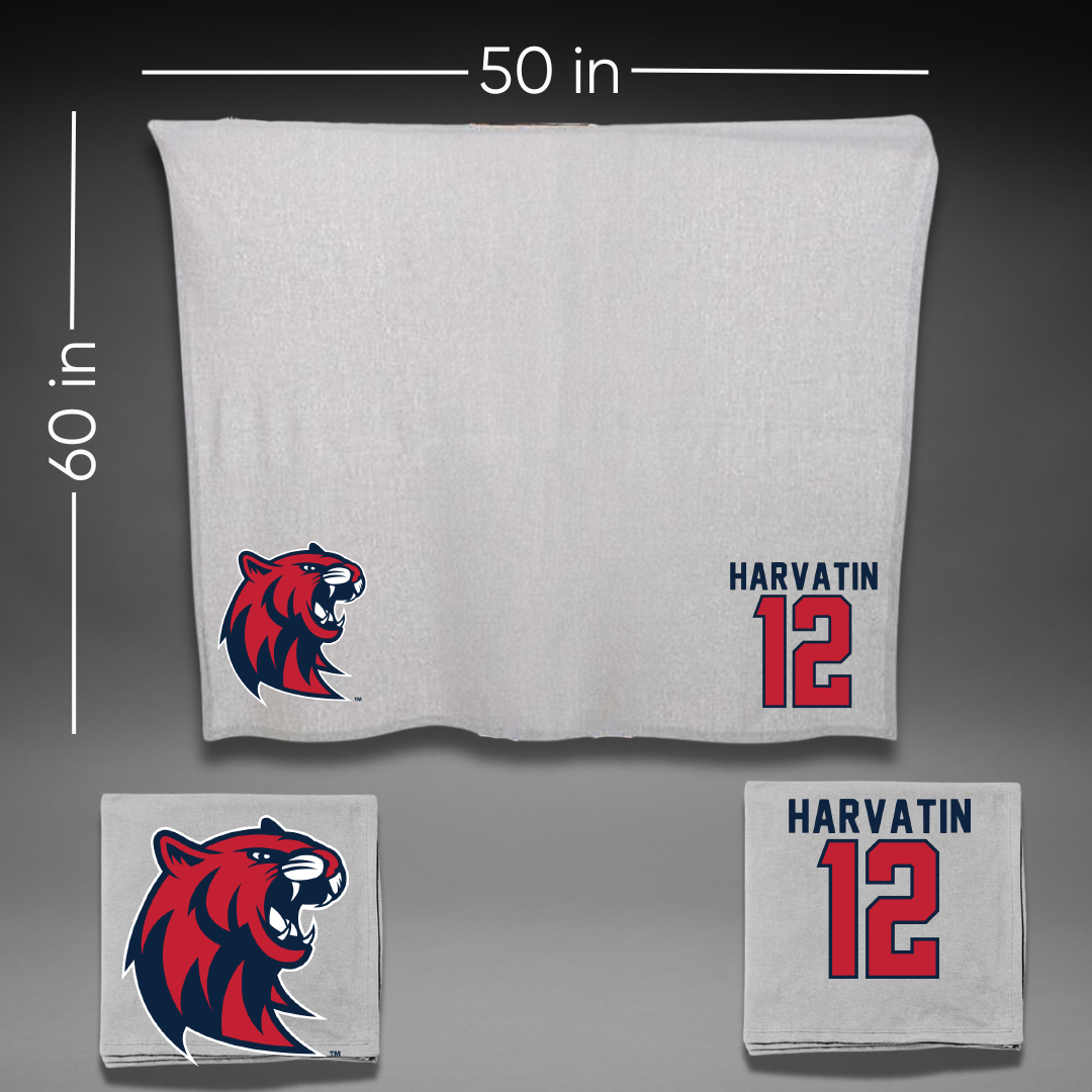 Rogers State University Soccer Gray Blanket - #12 Ryan Harvatin