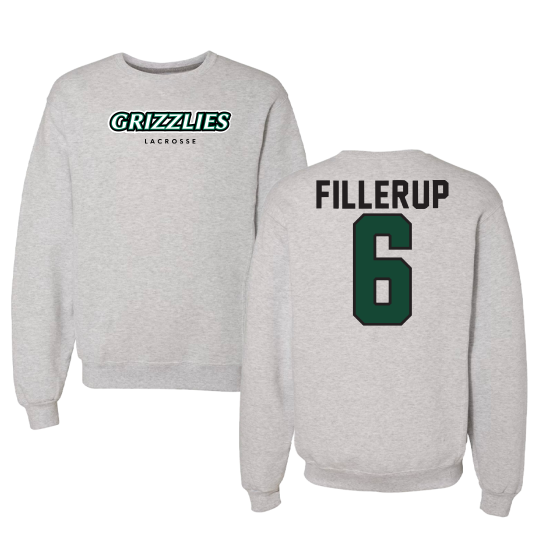 Adams State University Lacrosse Gray Grizzlies Crewneck - #6 Anthony Fillerup