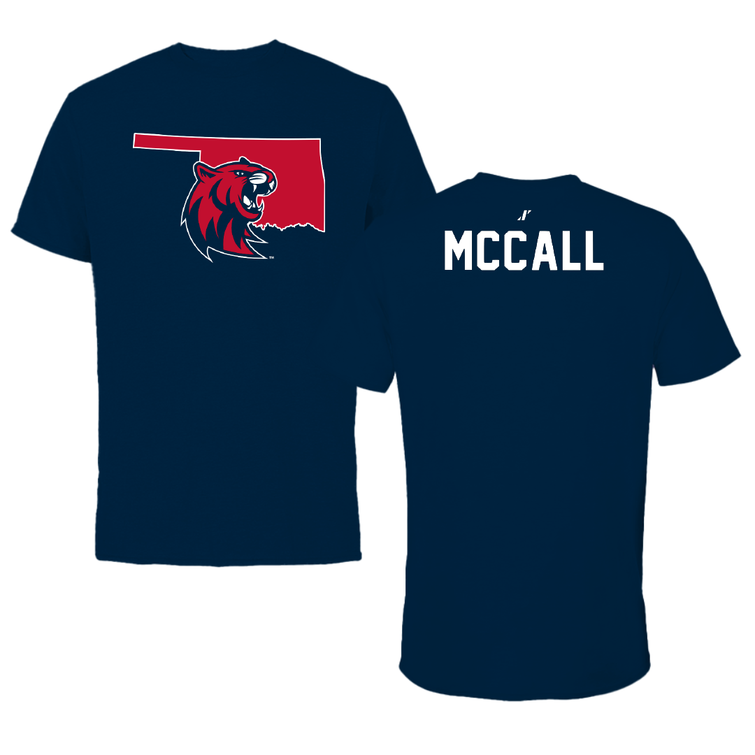 Rogers State University TF and XC Navy State Performance Tee - Cade McCall