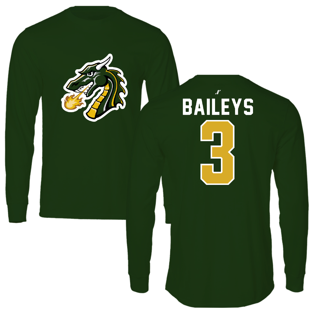 Tiffin University Baseball Forest Green Long Sleeve - #3 Jonny Baileys