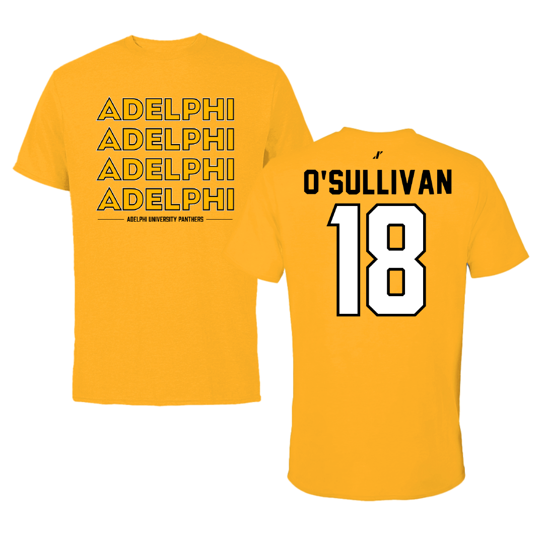 Adelphi University Baseball Gold General Performance Tee - #18 Tommy O'Sullivan