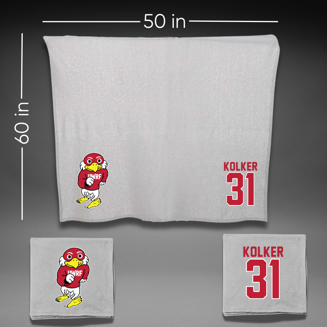 University of Wisconsin-River Falls Football Gray Blanket - #31 Jaden Kolker