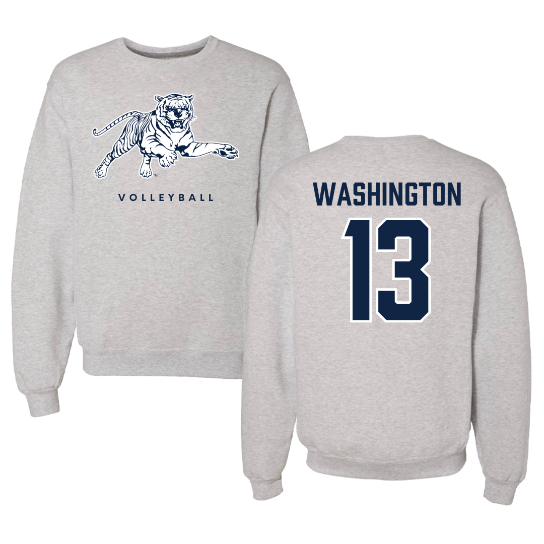 Jackson State University Volleyball Gray Crewneck - #13 Makenzie Washington