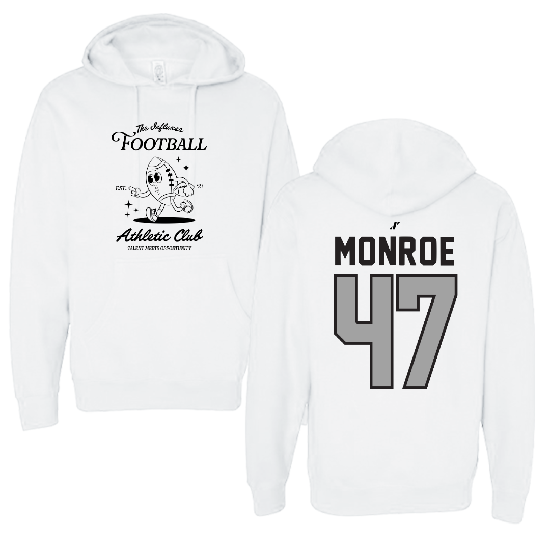 Football White Influxer Athletic Club Hoodie - #47 Blue Monroe