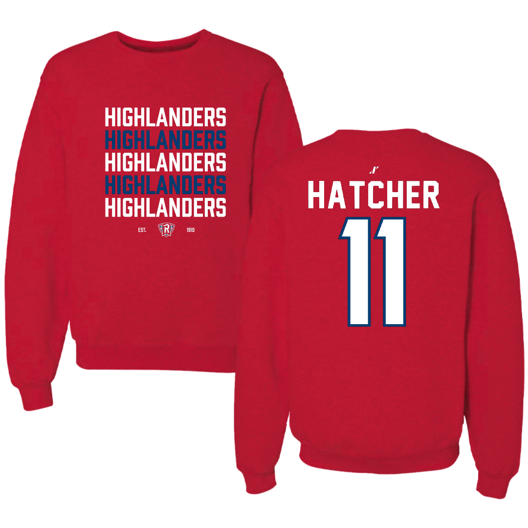 Radford University Baseball Red General Crewneck - #11 Mason Hatcher