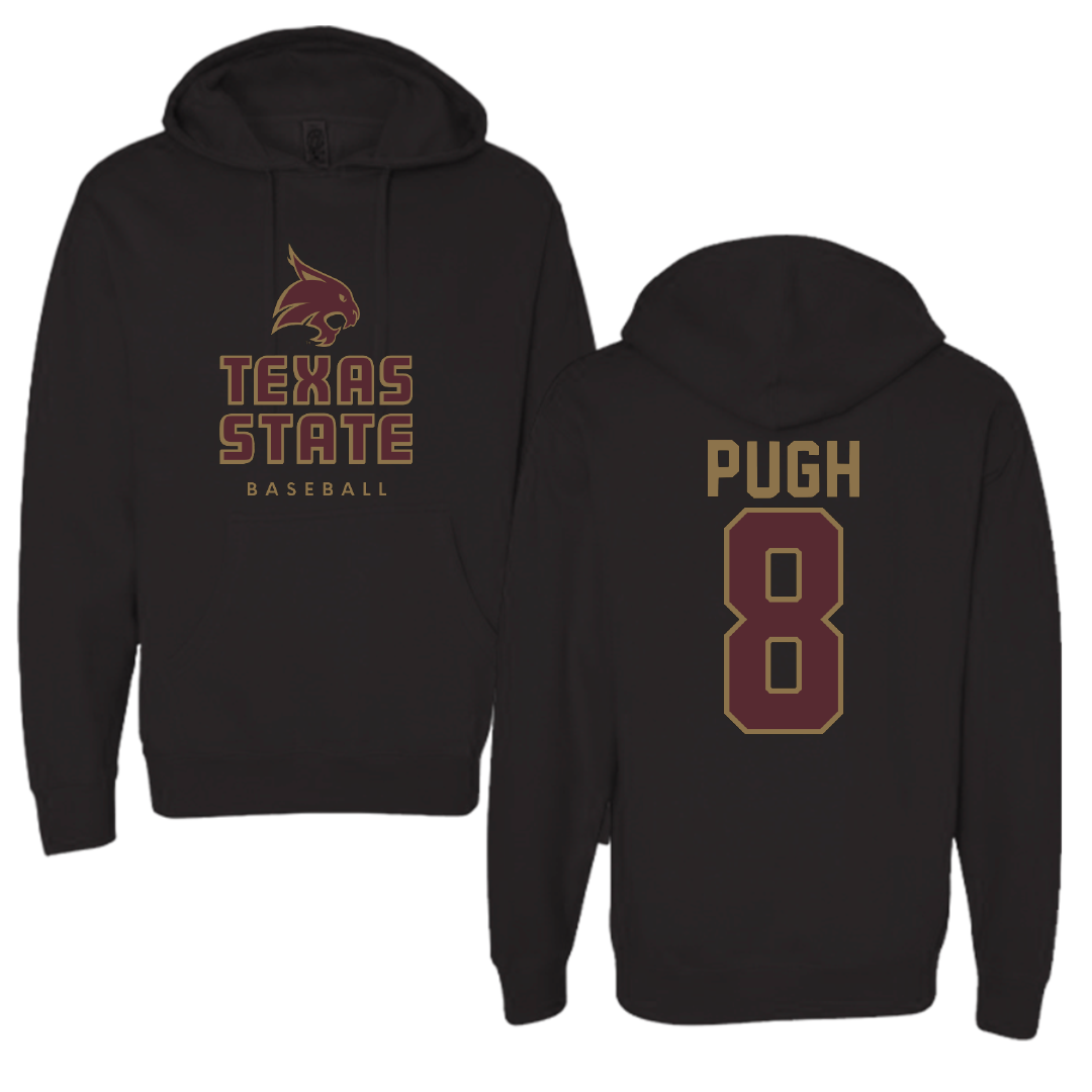 Texas State University Baseball Black Hoodie - #8 Samson Pugh