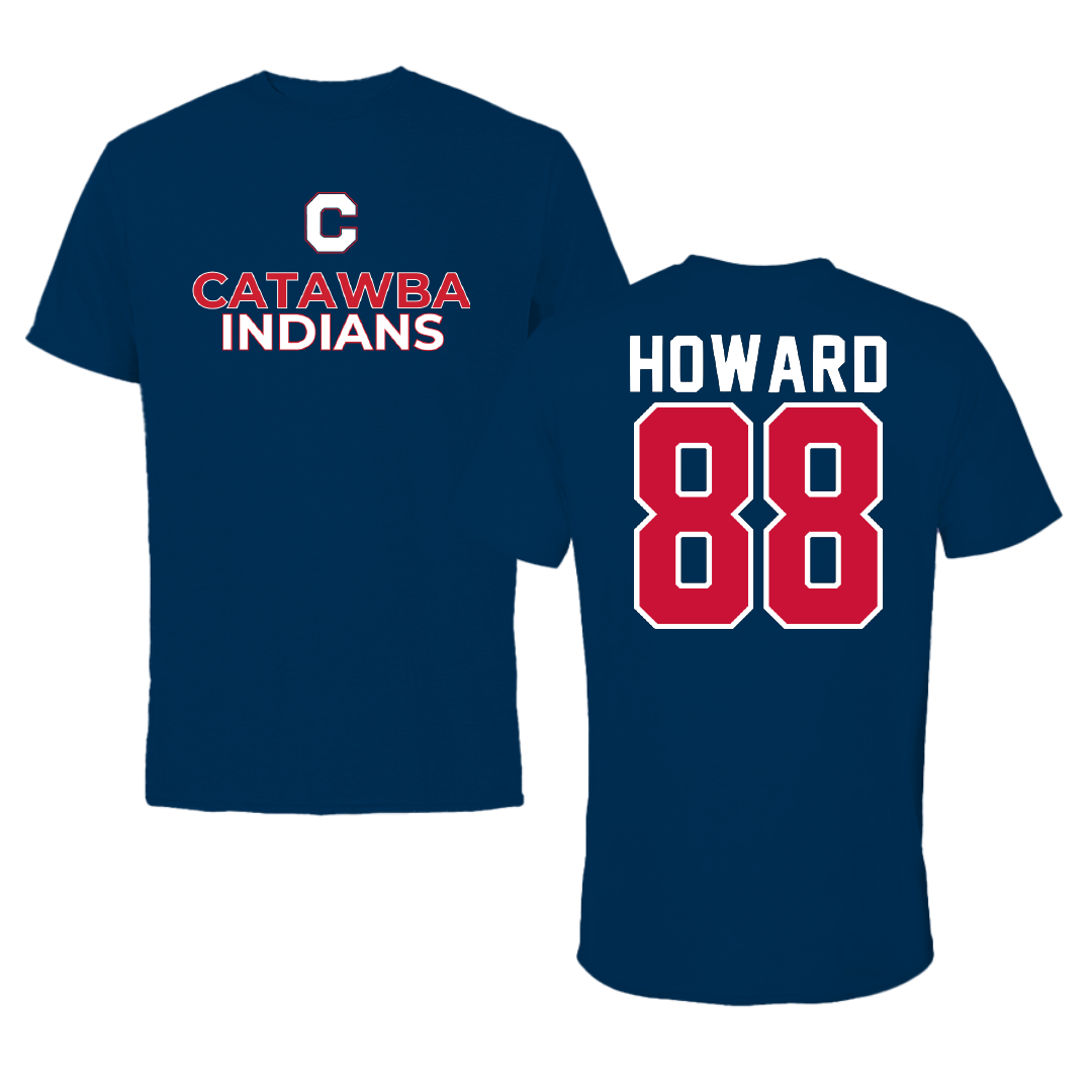 Catawba College Football Navy Performance Tee - #88 Will Howard