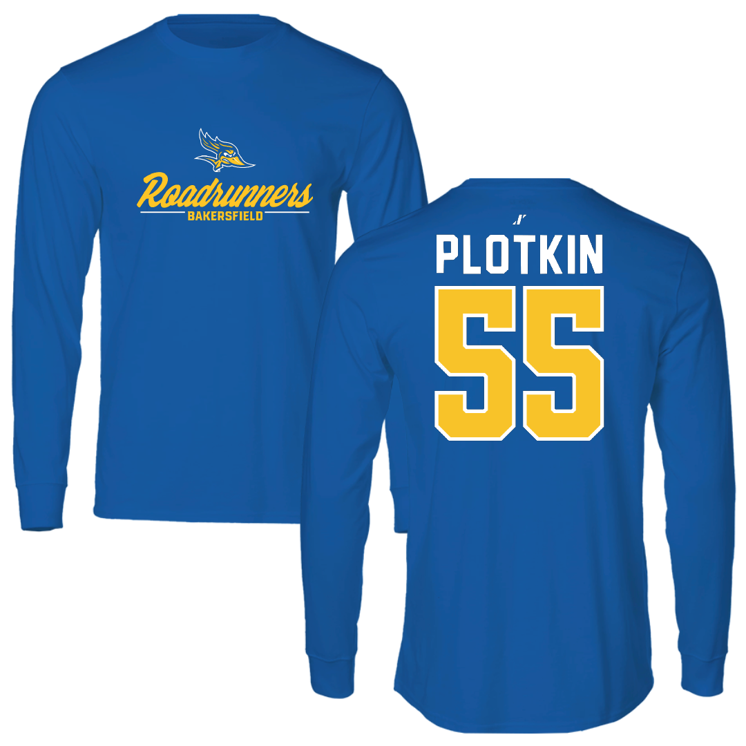 California State University-Bakersfield Baseball Blue General Long Sleeve - #55 Tobias Plotkin