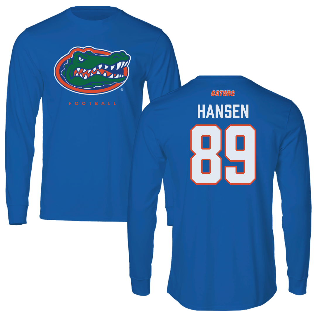 University of Florida Football Blue Mascot Performance Long Sleeve - #89 Hayden Hansen