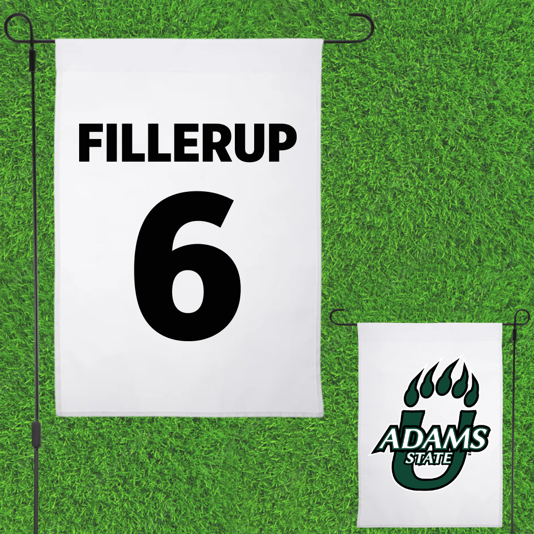 Adams State University Lacrosse White Garden Flag - #6 Anthony Fillerup