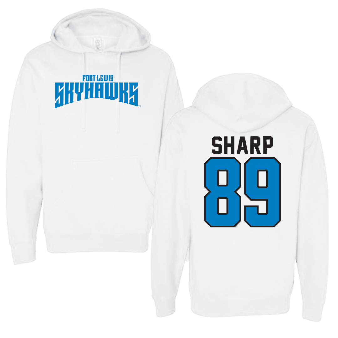 Fort Lewis College Football White Classic Hoodie - #89 Marcus Sharp