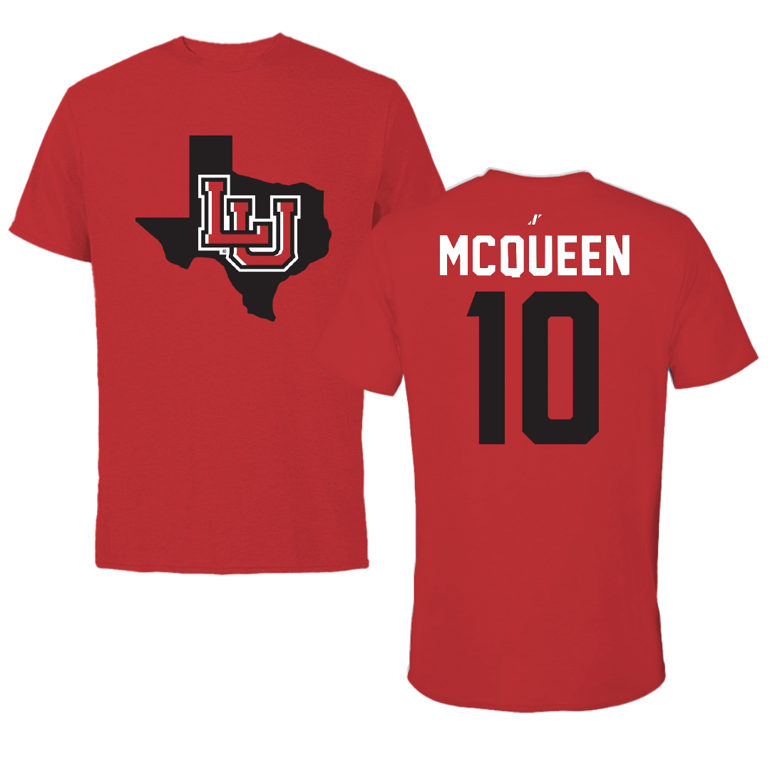 Lamar University Basketball Red State Performance Tee - #10 Malay McQueen
