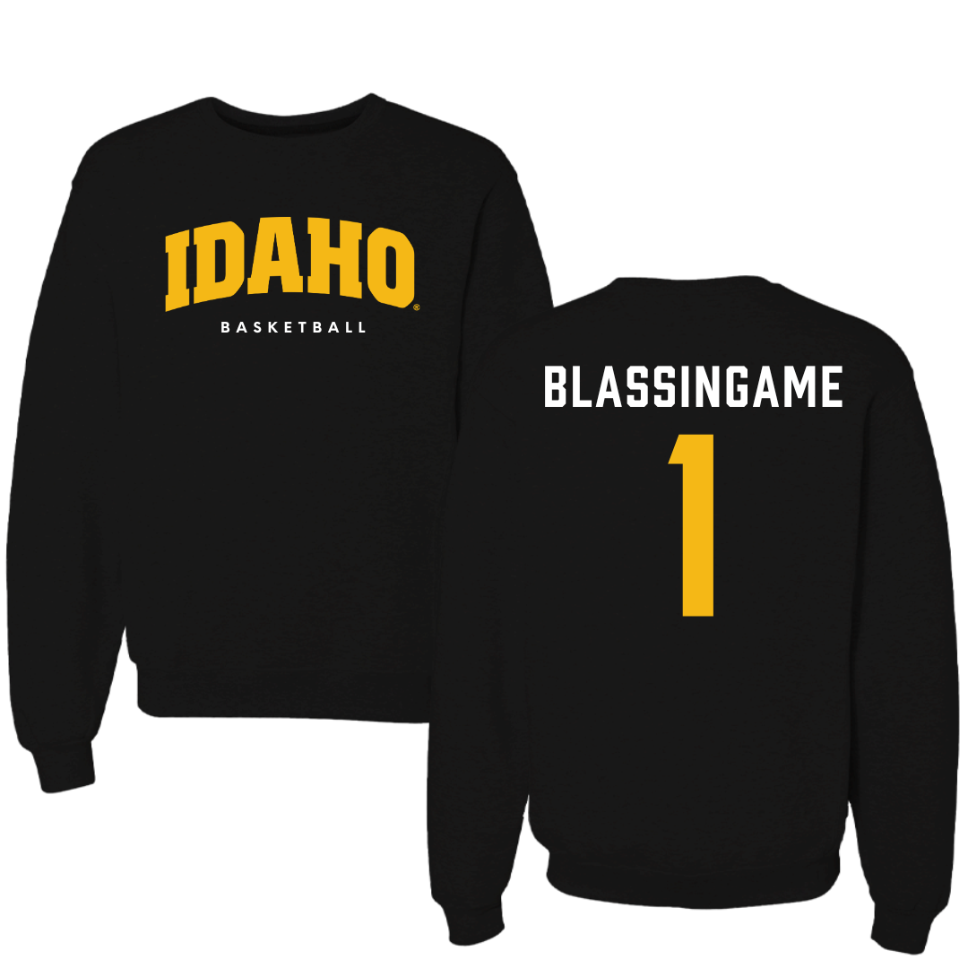 University of Idaho Basketball Black Idaho Crewneck - #1 Trevon Blassingame