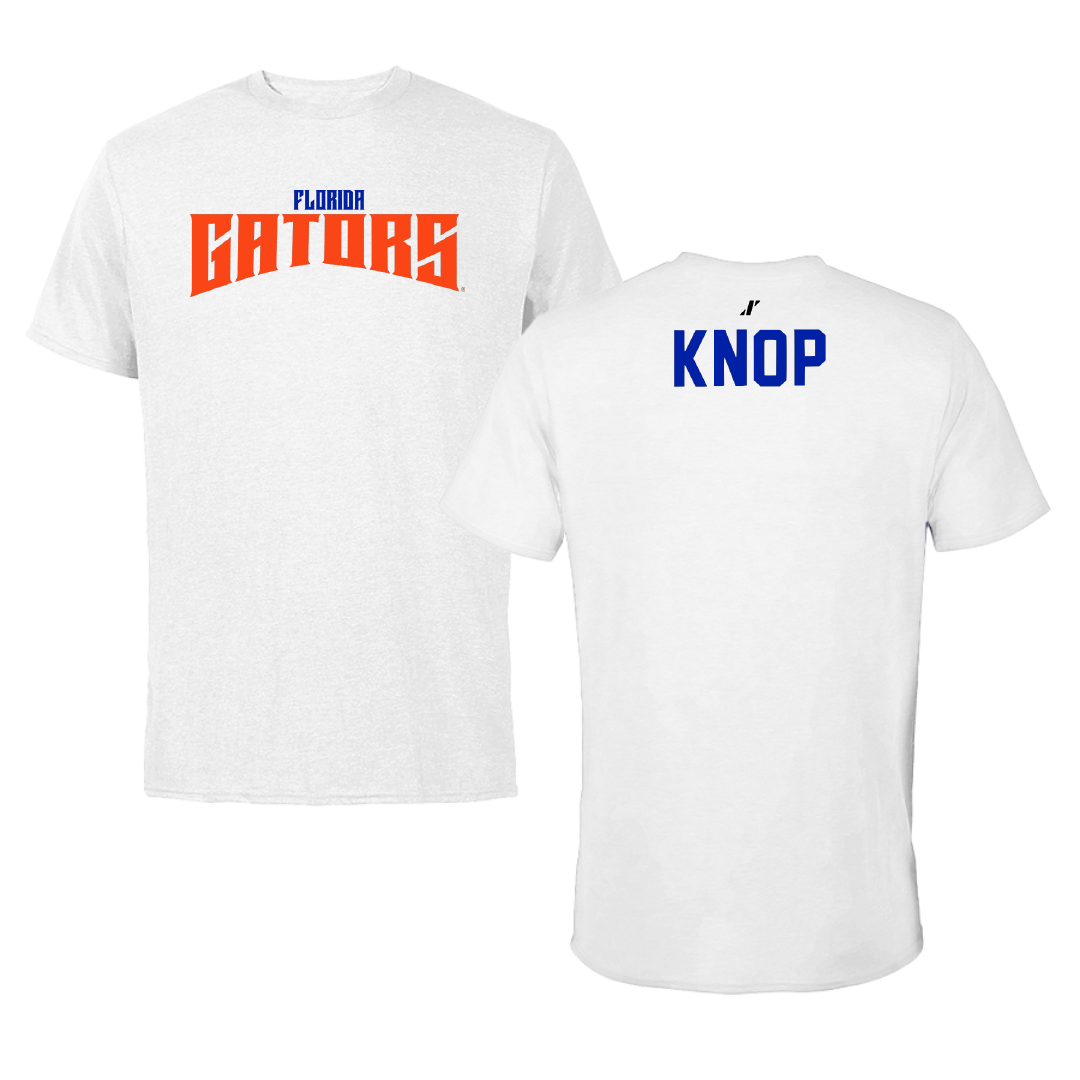 University of Florida Swimming & Diving White Classic Performance Tee - Amadeusz Knop
